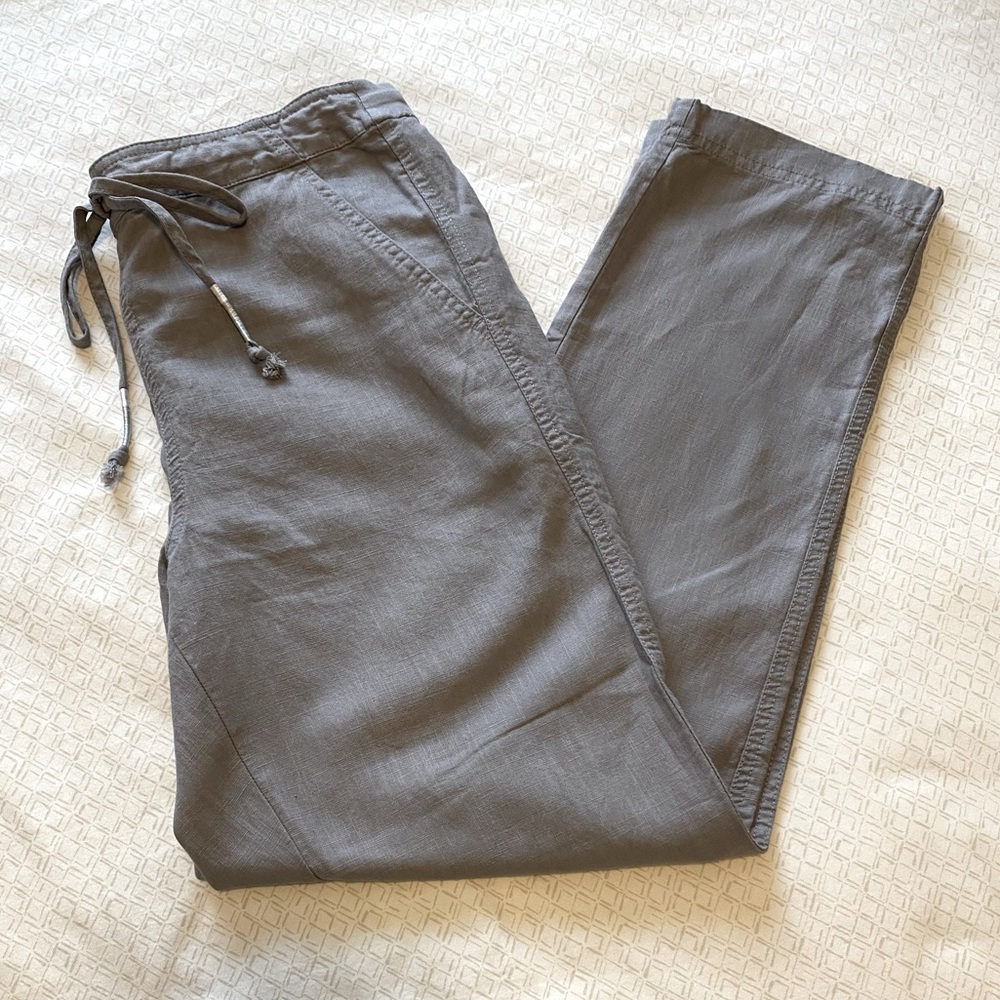 NWT J.Crew tie-waist seaside linen blend pant in medium tall